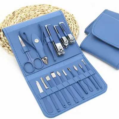 Nail scissor set 16-piece set nail cutting, manicure, beauty tweezers, pedicure knife, ear pick knife ready-made beauty tools