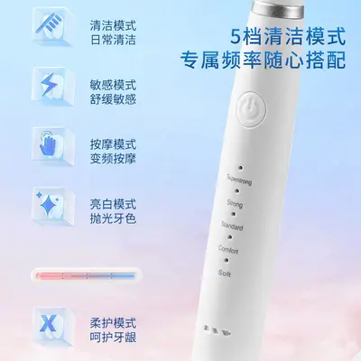 Portable Electric Toothbrush, Five Speeds, Rechargeable Sonic, Couple Set - 3
