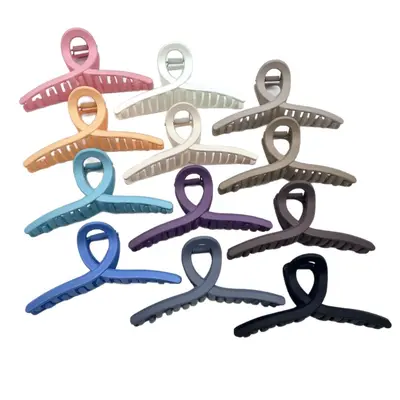 Oufile frosted texture grip large cross shark clip high ponytail hair clip hair accessories back of head wholesale