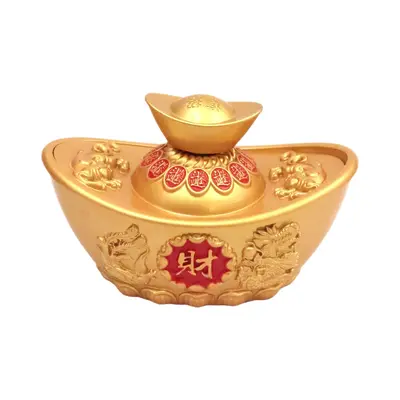 Kapaklı Feng Shui servet kasesi, külçe süs, ev dekorasyonu