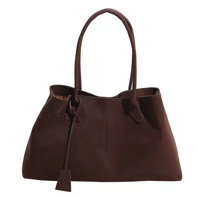 Large Capacity Women's Single Shoulder Tote Bag, PU Leather Commuter Handbag - 9