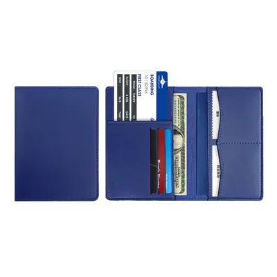 PU leather passport holder multi-card compartments