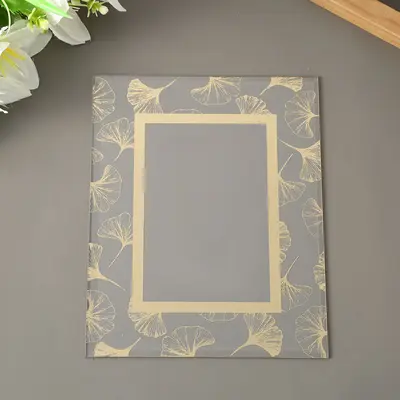 UV Printed Glass Photo Frame Gold Pattern Glass Panel