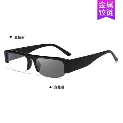 Damen-Sonnenbrille, quadratischer Rahmen, Halbrand, Klarglas im Modestil