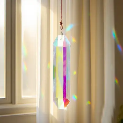 Crystal Prism Sun Catcher Window Hanging with Rainbow Light Effects - 1