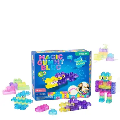 Sınır Ötesi Çok Satan Jöle Blok Çocuk Küp Birleştirme Çok Yönlü Yumuşak Silikon Blok Seti Eğitici DIY Stres Atma Oyuncağı