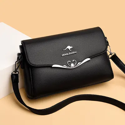 Women's Soft Leather Shoulder and Crossbody Small Square Bag