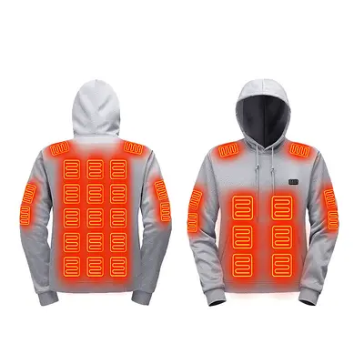 Erkek USB Isıtmalı Kapüşonlu Sweatshirt, Akıllı Sıcaklık Kontrollü Kış Ceketi - 8