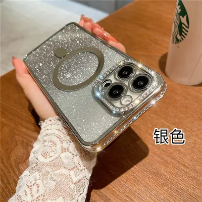 iPhone 16 Pro Max rhinestone magnetic charging case gradient - 12
