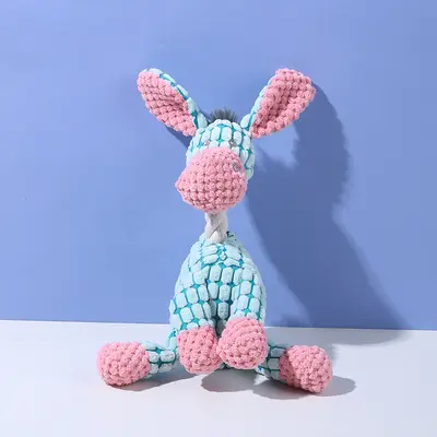 Donkey Plush Dog Chew Toy with Squeaker - 7