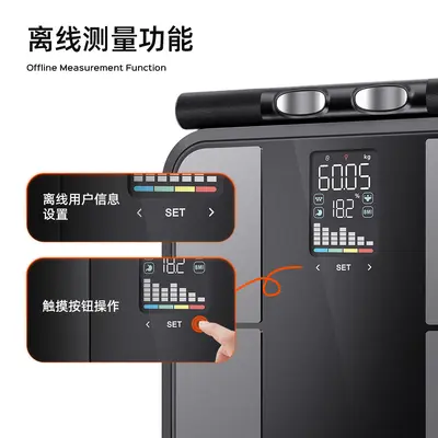8-Electrode Bluetooth Smart Body Fat Scale with VA Color Screen