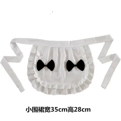 Children's Apron, White Cotton, Half-Length Sleeveless, Princess Style - 11