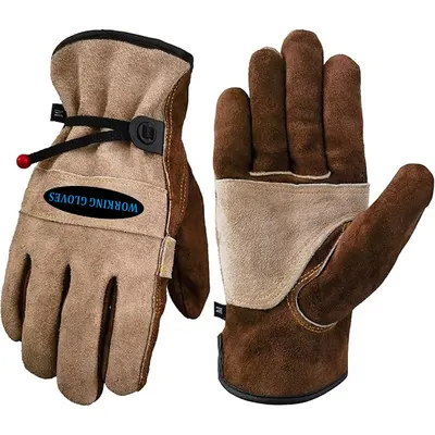 Kaynak eldiveni bahçe eldiveni kesilmeye dayanıklı eldiven outdoor kamp koruyucu iş eldiveni aşınmaya dayanıklı sığır derisi kaynakçı iş güvenliği eldiveni