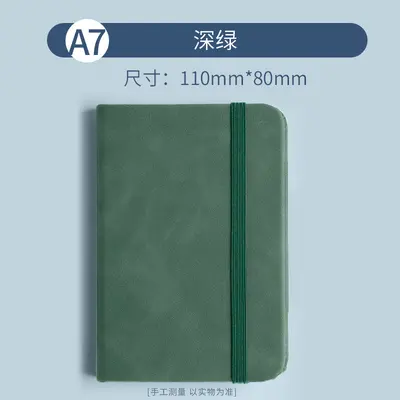 Mini A7 Pocket Notebook with Thick Leather Cover, Waterproof Portable Notebook - 7