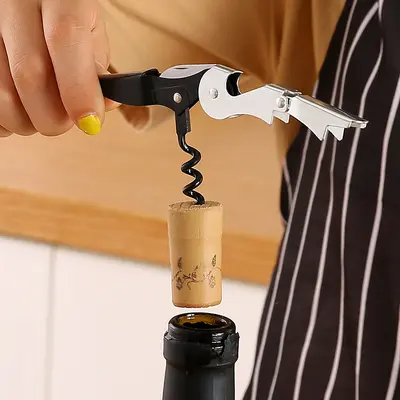 Multifunctional Stainless Steel Wine Opener, Portable Seahorse Corkscrew