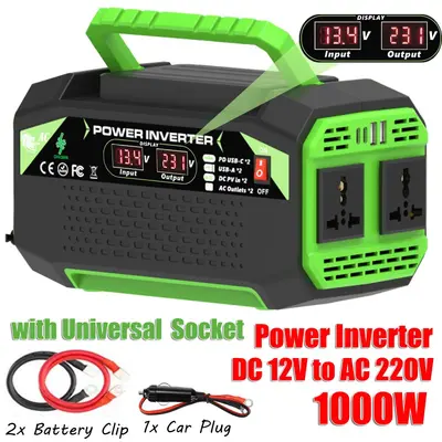 İnvertör 12V'dan 220V/110V 300W 500W, Çift USB ve TYPE-C Hızlı Şarj - 11