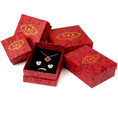 Karton-Schmuckset Gold und Silber Verpackungs-Lagerkiste Box Armband Armband Ring Halskette Halskette Ohrringe Ring Geschenkbox - 8
