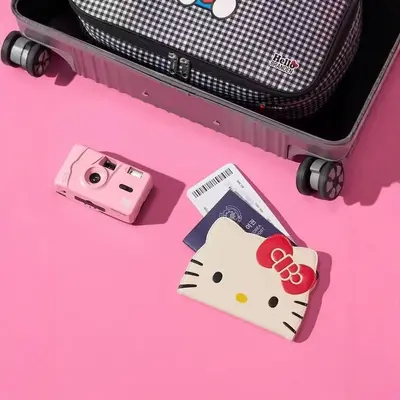 Kitty Pasaport Çantası PU Deri Karikatür