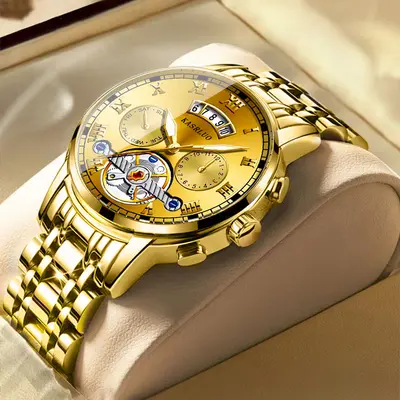 Cross-border New Stainless Steel Fake Tourbillon High-value Watch Men's Fashion Luminous Waterproof Men's Watch Steel Strap Model - 10
