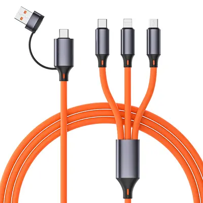 120W silicone three-in-one fast charger, thickened one-to-three data cable suitable for Huawei and Apple multi-function charging cable - 13