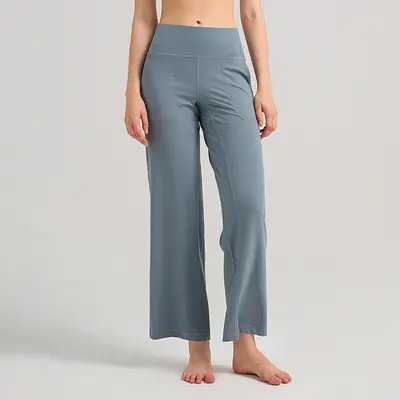 Damen Weitbein-Yogahose, hohe Taille, schnelltrocknend, 28" - 7