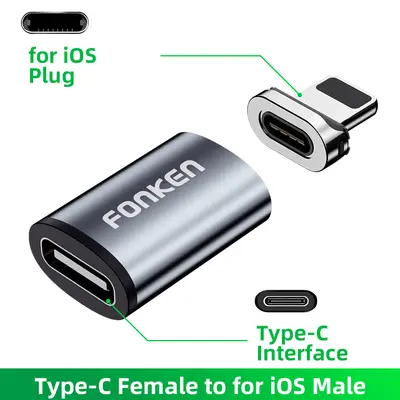 Cross-Border New Type-C Magnetic Charging Adapter 3A Fast Charge Magnetic Converter Three-in-One Magnetic Connector Best Seller - 8