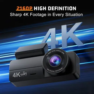 4K dashcam, WiFi, mobil bağlantısı, döngü kaydı
