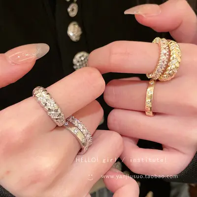 Open Ring for Women, Sparkling Rhinestone, Delicate Design