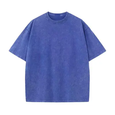230g Reines Baumwoll-Übergrößen-T-Shirt mit Vintage-Waschung, Wachsbatik-Effekt und entspannter Passform - 10
