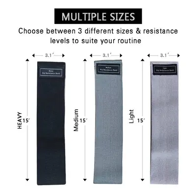 Squat Booty Loop Yoga Resistance Band Set, Anti-Slip Circular Elastic Bands - 4