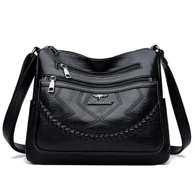 Women's Embroidered Crossbody Shoulder Bag, Large Capacity, Simple Design - 10