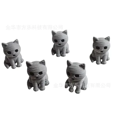 3D Printed Halloween Cat Mini Animal Figure with Movable Joints