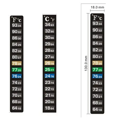 LCD Fish Tank Temperature Indicator Label, Color-Changing Thermometer - 2