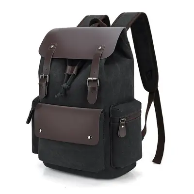 Minimalist Men's Canvas Backpack, Large Capacity, Retro Style - 7