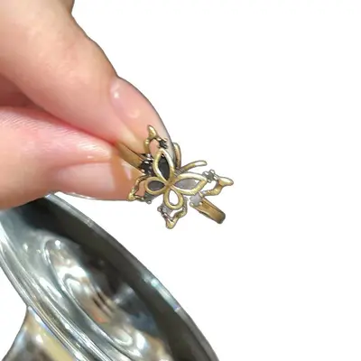 Kelebek zirkon açık yüzük kadın vintage - 6