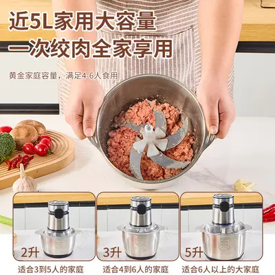 跨境多功能不锈钢绞肉机家用电动辅食碎肉机大容量电动料理机定制