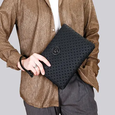 Herren-Clutch im Geflechtmuster mit Handyfach - 6