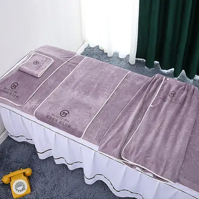 Toptan Baotou havlu, delikli masaj terapi yatak havlusu, kalınlaştırılmış güzellik salonu özel logo set banyo havlusu - 9