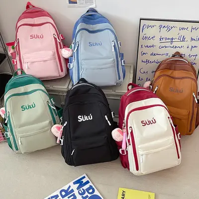 Women's Backpack, Large Capacity, Lightweight, Color-Block Design for Students - 5