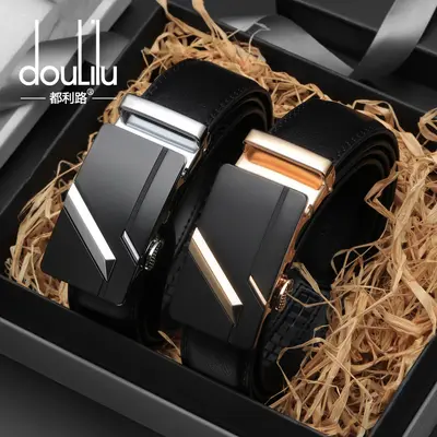 Men's leather belt genuine leather business simple automatic buckle belt trouser belt youth casual versatile factory wholesale