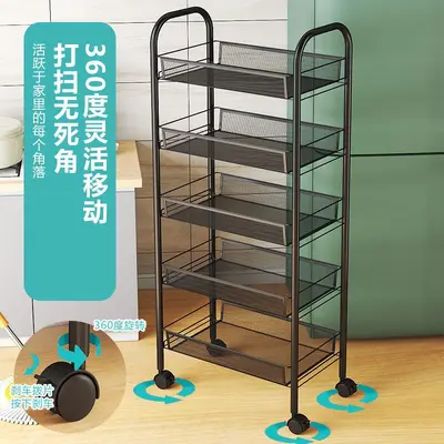 Haushaltsspeicherregal Küche Wohnzimmer Badezimmer Verschiedene Gegenstände Speicherregal mit Beinen mehrschichtig mobil mit Rollen Obst- und Gemüseregal - 4