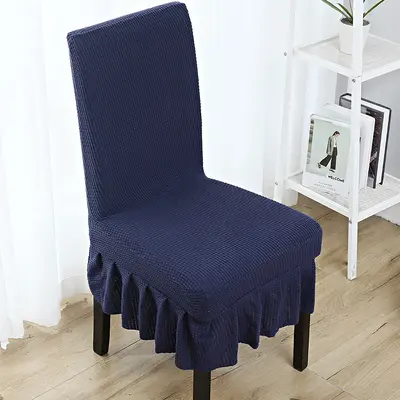 Thickened Corn Fleece Chair Slipcover Universal Elastic Full Cover Dining Chair Cover Hotel Home Ruffle Skirt Chair Cover Wholesale - 9