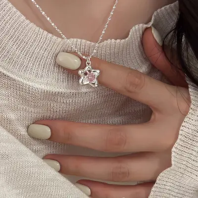 Daily versatile S925 silver aquamarine butterfly pendant for women, non-fading, niche, high-end, accessible luxury clavicle chain new - 12