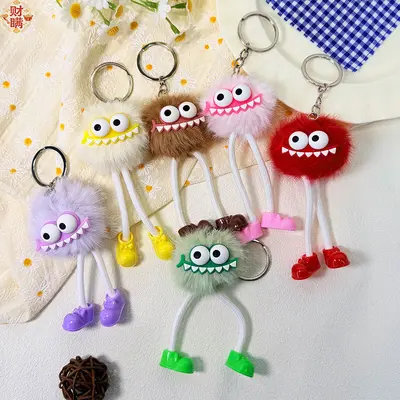 Shark Mouth Plush Pompom Keychain, Bag Charm