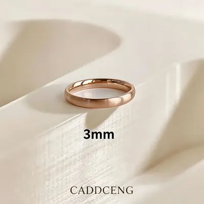 Minimalistischer Titanstahl-Ring für Damen, 18K Gold gebürstet - 11
