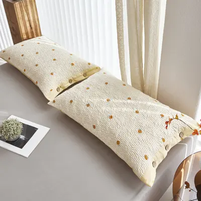 100% Cotton Button Pillow Cover, 48x74 cm, Single Size - 5
