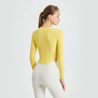 Yoga üstü, uzun kollu, hızlı kuruyan fitness giyim - 8