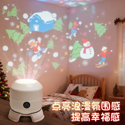 Sınır Ötesi LED Döner Projeksiyon Işığı Noel Tatil Çocuk Uyku Animasyon Gece Lambası Oda Yatak Odası Yaratıcı Ambiyans