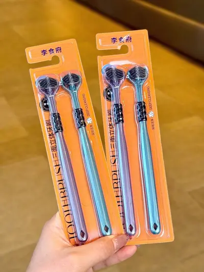 Lishifu Boxed Three-Sided 3D Three-Head Soft Bristle Adult Toothbrush, Household Soft Bristle 3D Toothbrush with Tongue Scraper - 7