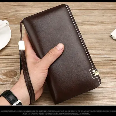 Men's Long Zip Wallet, Casual Hand Bag, Large Capacity - 2
